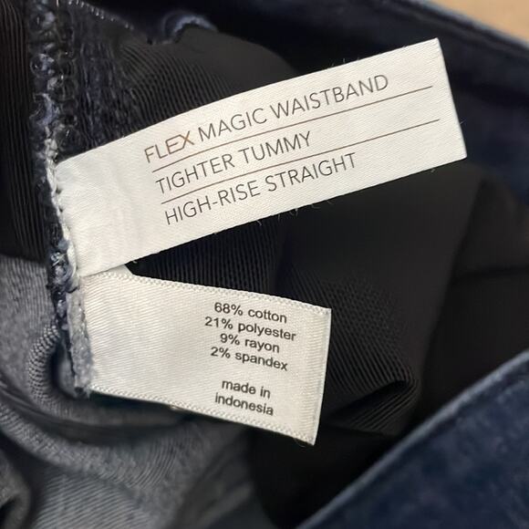 Lane Bryant High Rise Straight Jeans Dark Wash Tighter Tummy - Picture 4 of 5